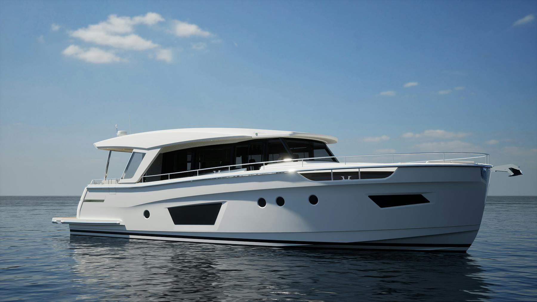 Official Greenline 58 Coupé exterior rendering in daylight