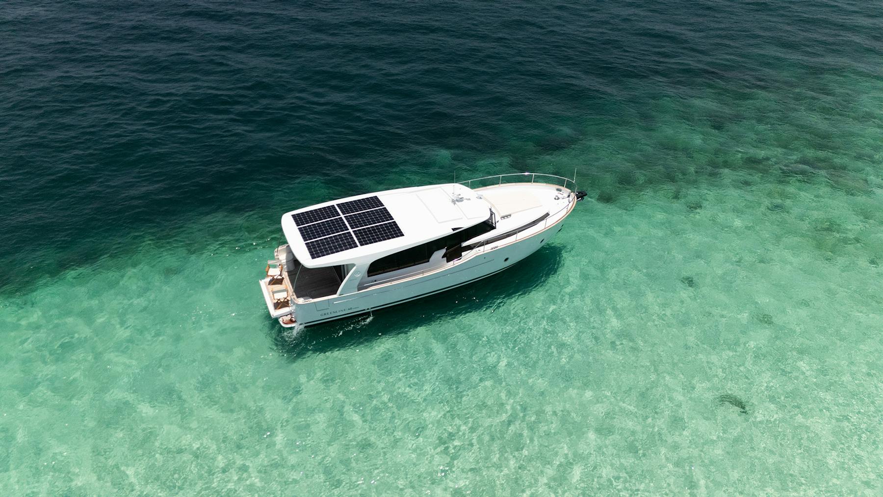 Greenline 40 above clear turquoise water